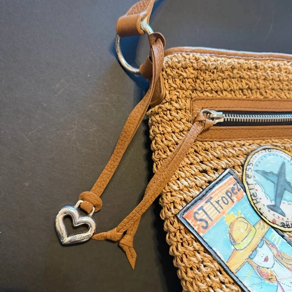 Brighton Fashionista Jet travel bag, crochet jute Crossbody bag